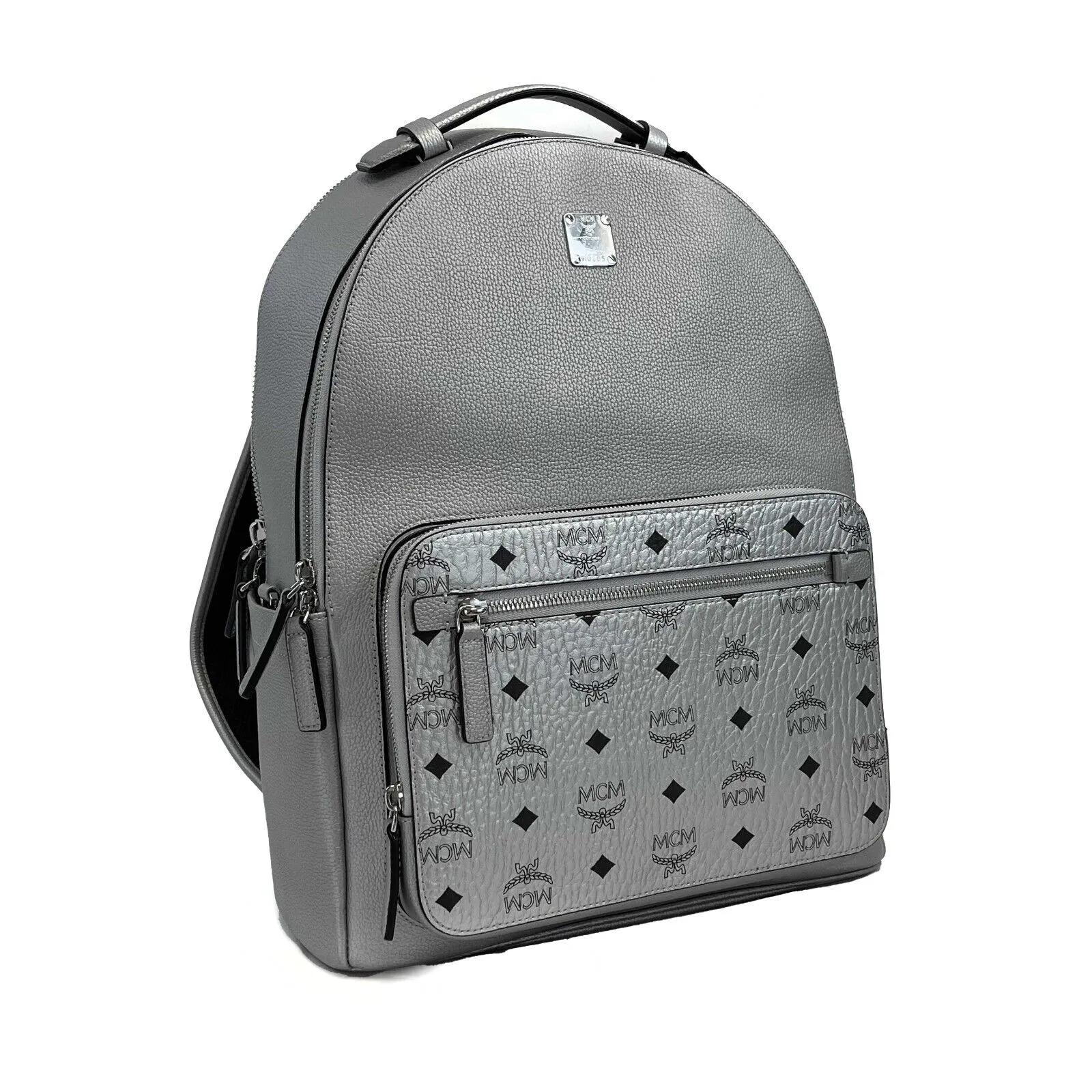 MCM - NWT Silver Large Stark Backpack - Silver & Black NEW - Retail $1350