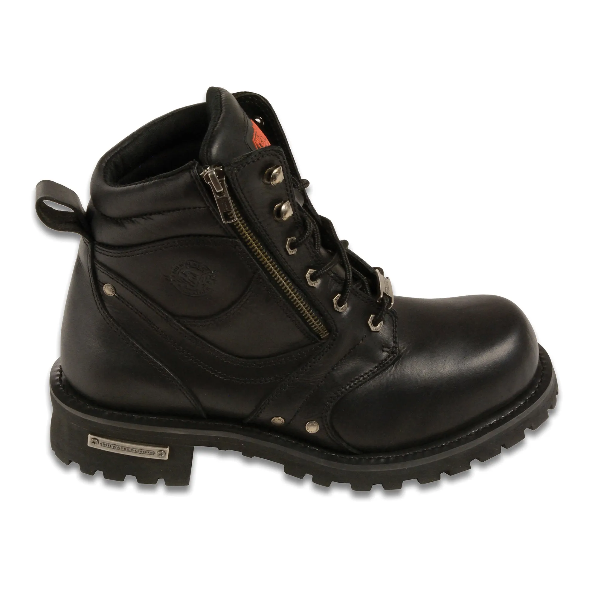 Men's 6 Inch Side Zipper Plain Toe Boot
