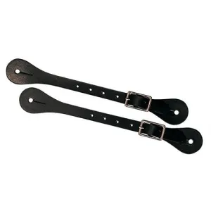 Men's Black Bridle Leather Single Ply Straight Spur Straps from Weaver Leather