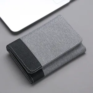 Men's Canvas Short Simple Contrast Color Denim Men's Wallets
