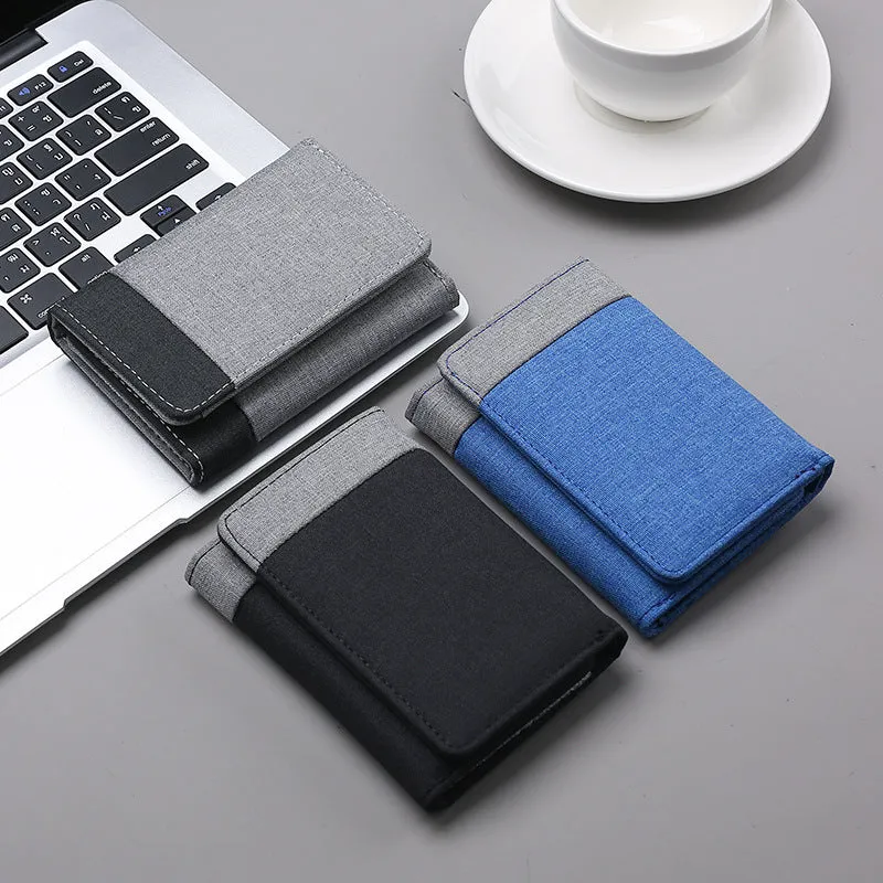 Men's Canvas Short Simple Contrast Color Denim Men's Wallets