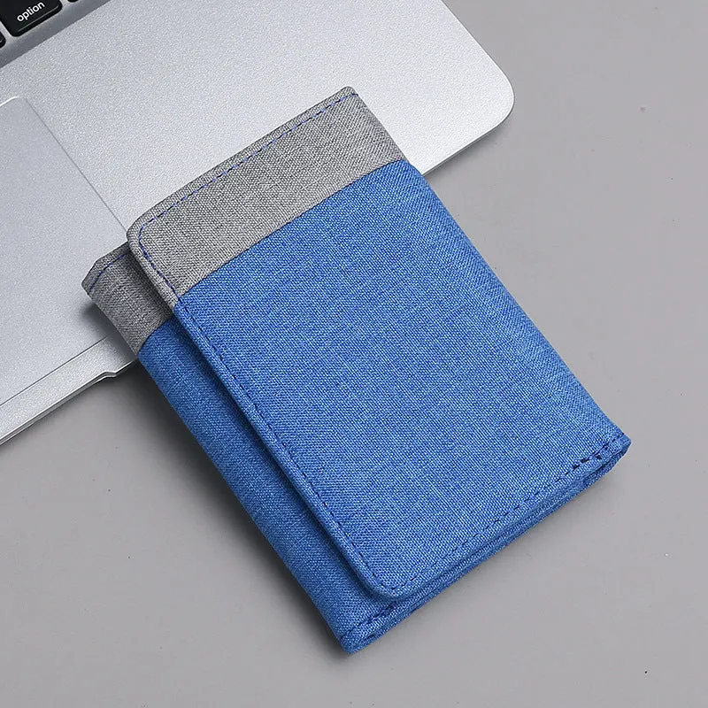 Men's Canvas Short Simple Contrast Color Denim Men's Wallets