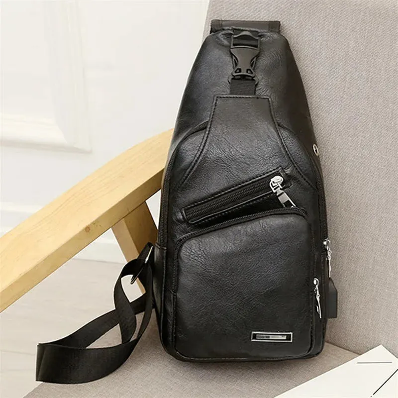 Men's Crossbody Bags Men's USB Chest Bag Designer Messenger bag Leather Shoulder Bags Diagonal Package 2023 new Back Pack Travel