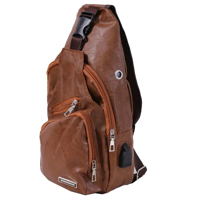 Men's Crossbody Bags Men's USB Chest Bag Designer Messenger bag Leather Shoulder Bags Diagonal Package 2023 new Back Pack Travel