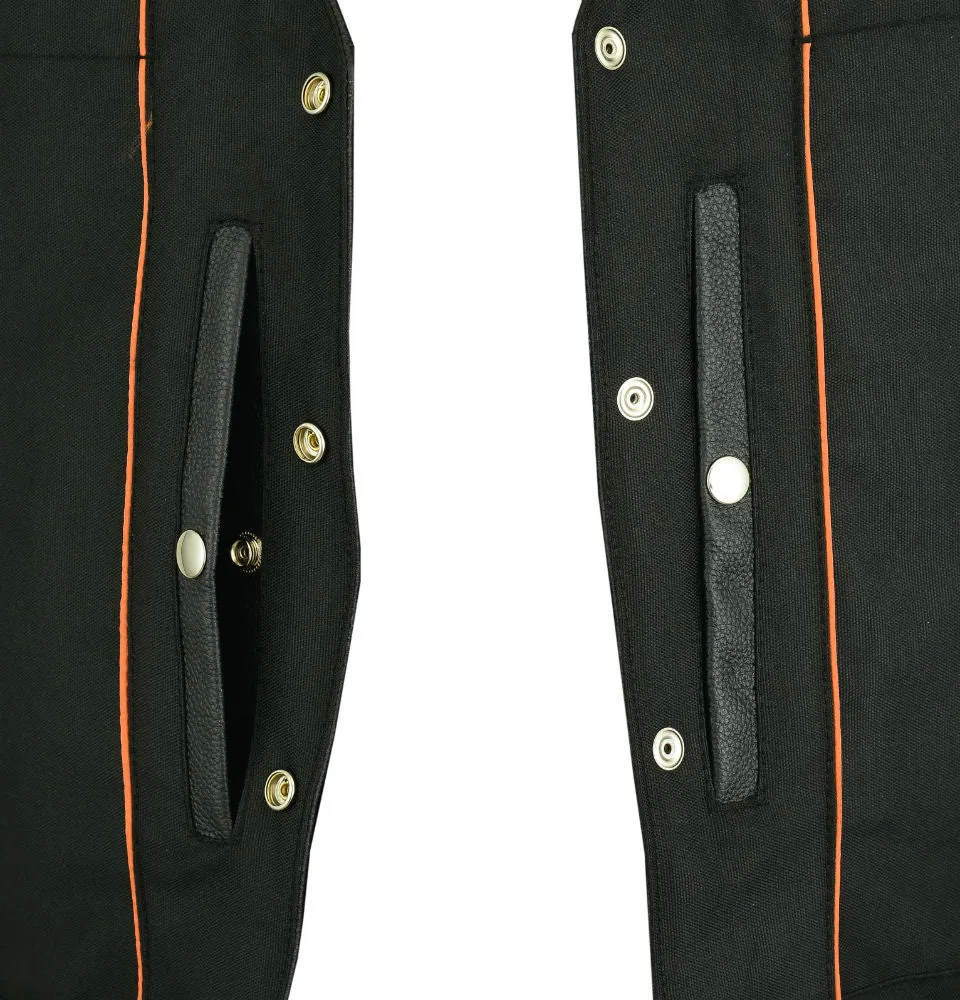 Mens Distressed Brn Antique Look Gambler premium leather vest