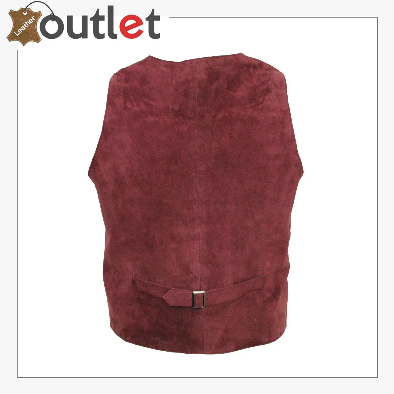 Men's Goat Suede Classic Smart Burgundy Leather Waistcoat