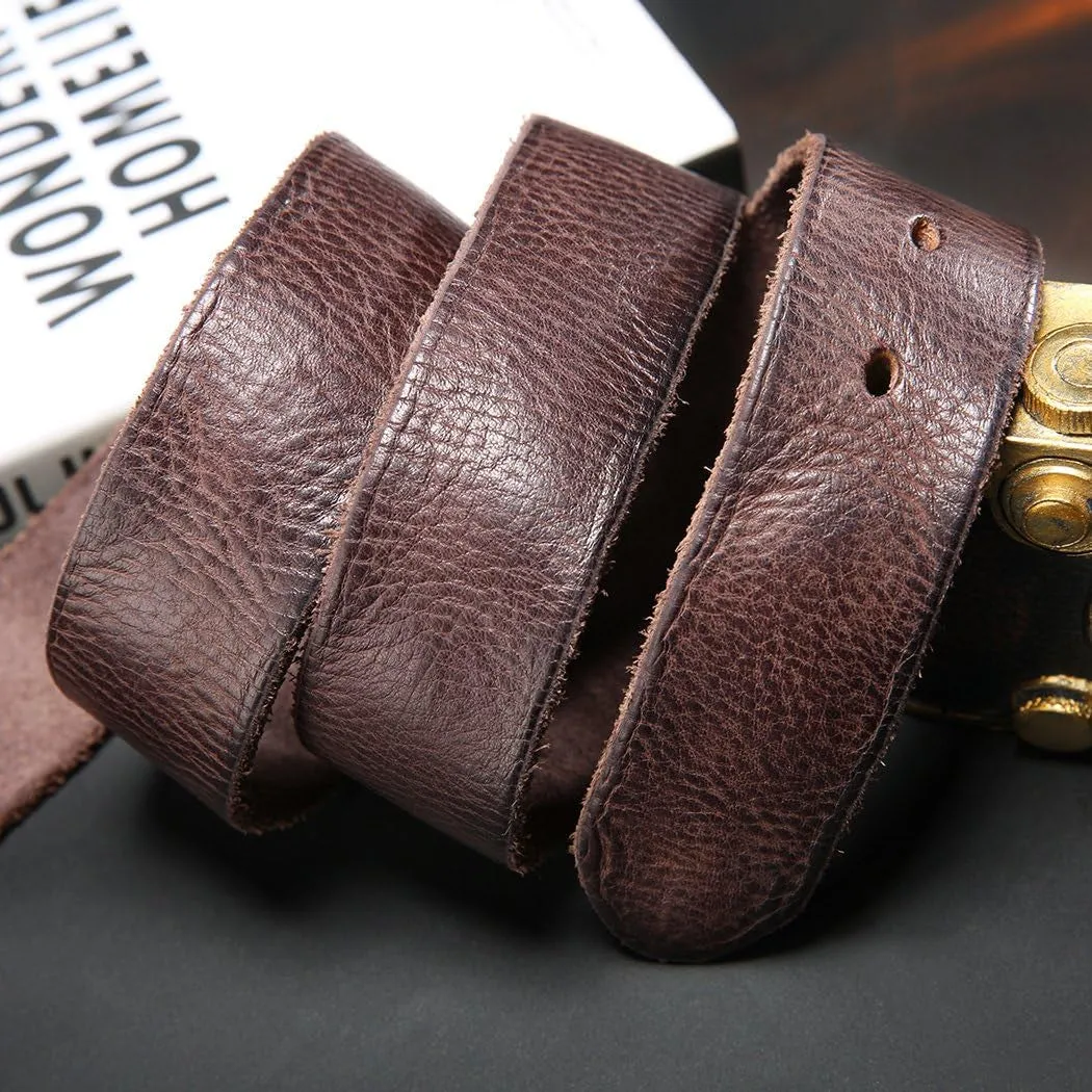 Men's Italian Cow Leather Belt Men With Anti-Scratch Buckle