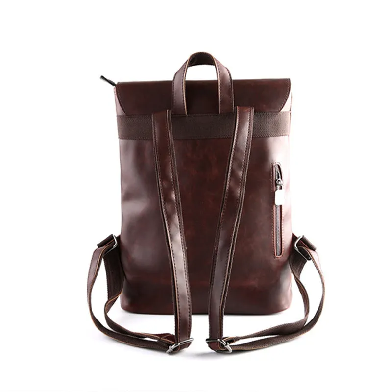 Men's Korean Trendy Retro Preppy Style Crazy Backpacks