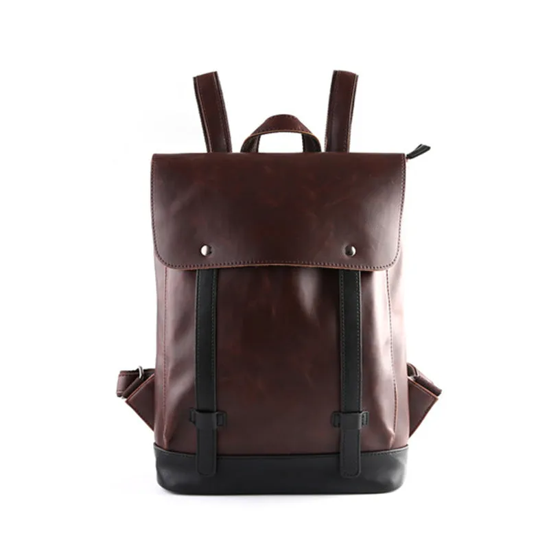 Men's Korean Trendy Retro Preppy Style Crazy Backpacks