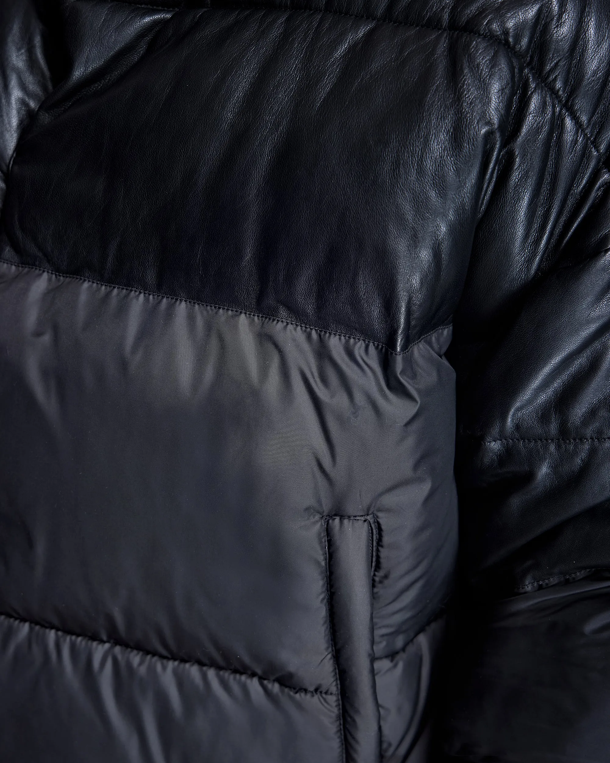 Men's Leather and Poly Horizontal Bomber