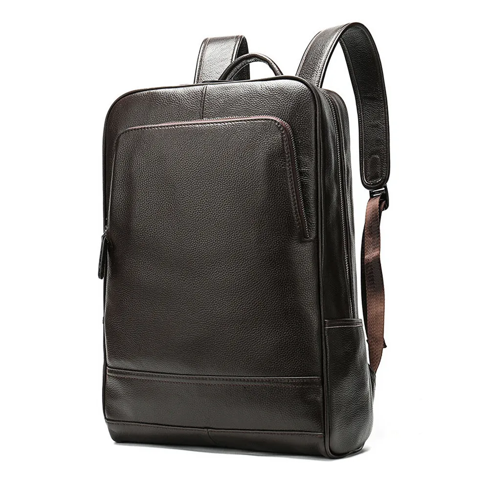 Men's Leather Computer Color Vegetable Tanned First Backpacks