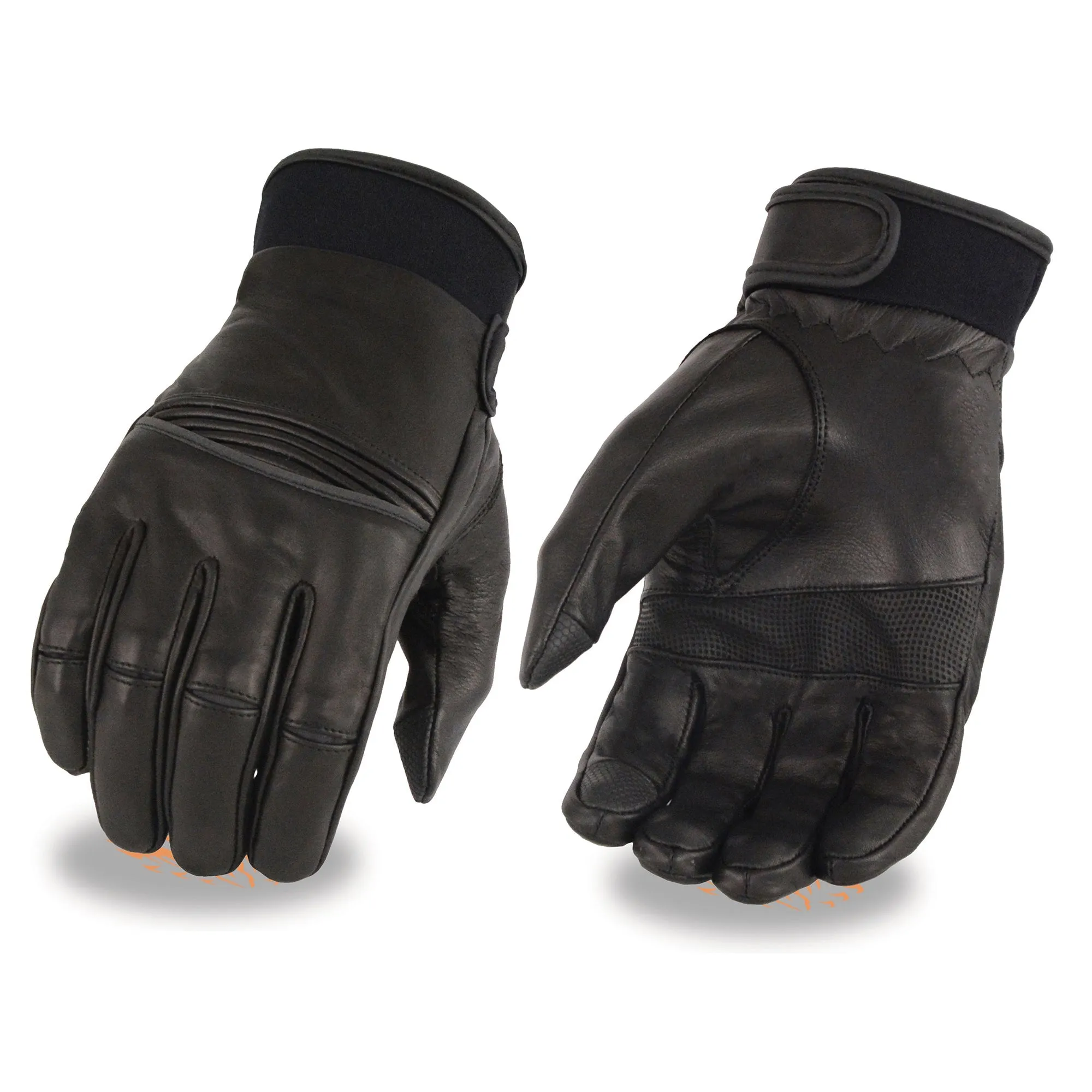 Men's Leather Riding Glove w/ Stretch Knuckles I-Touch