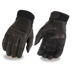Men's Leather Riding Glove w/ Stretch Knuckles I-Touch