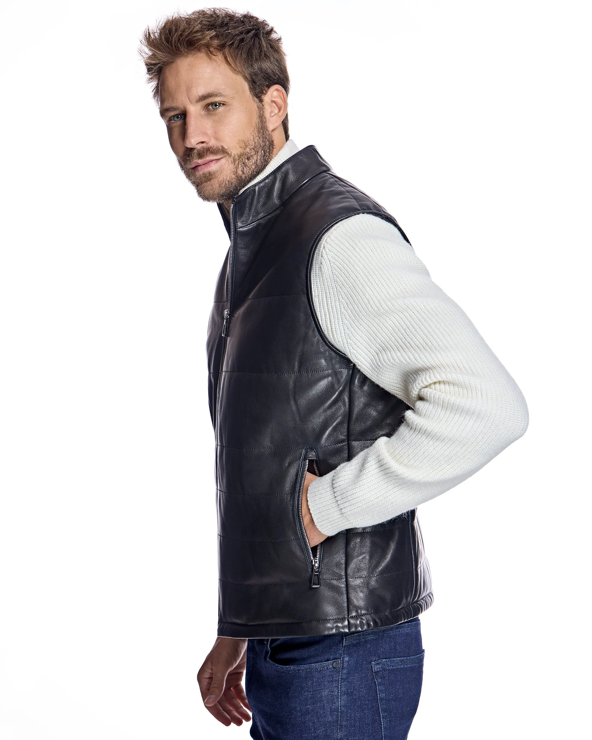 Men's Leather Vest