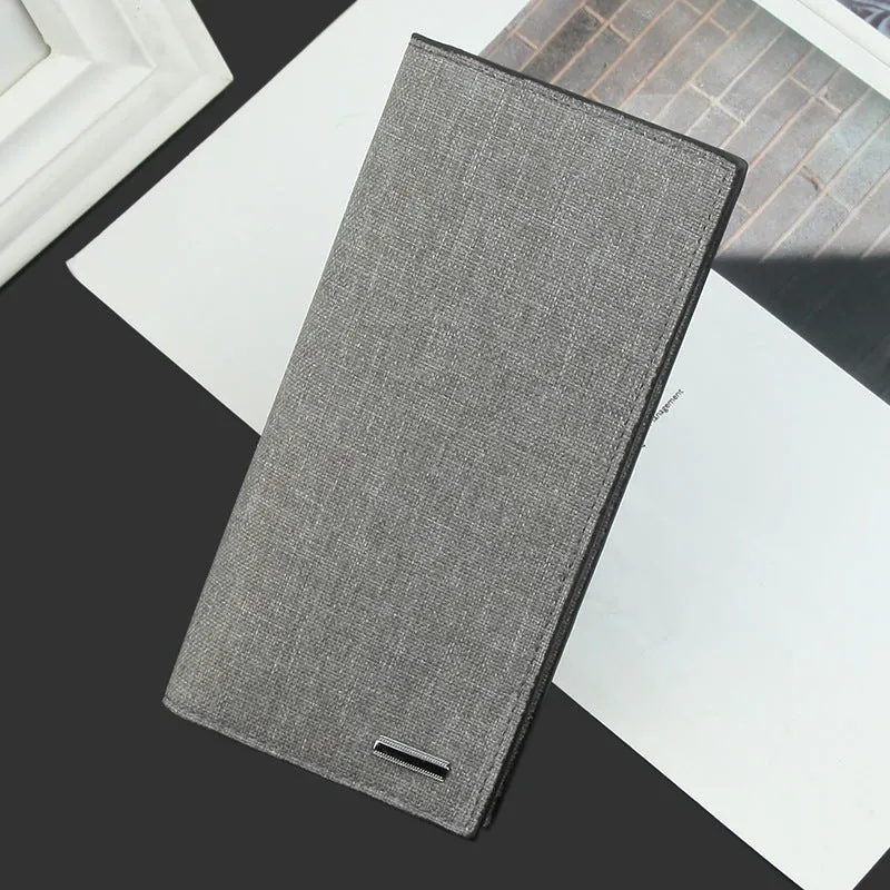 Men's Long Canvas Business Cloth Pattern Beauty Men's Wallets