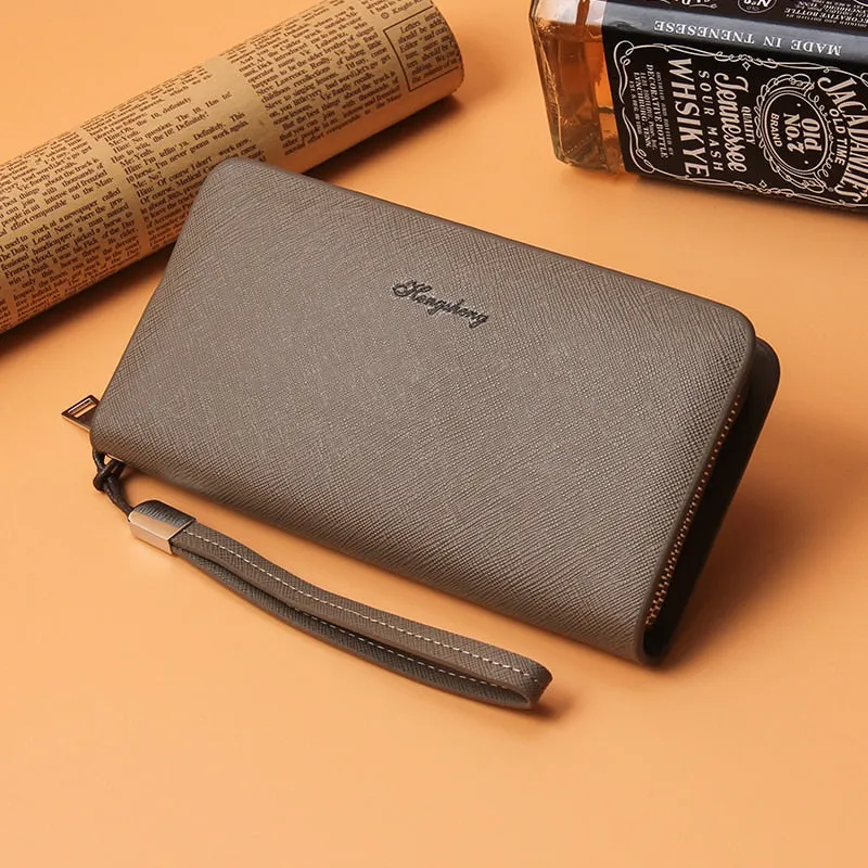 Men's Long Leather Clutch Bags