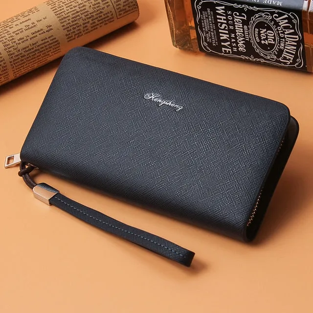 Men's Long Leather Clutch Bags