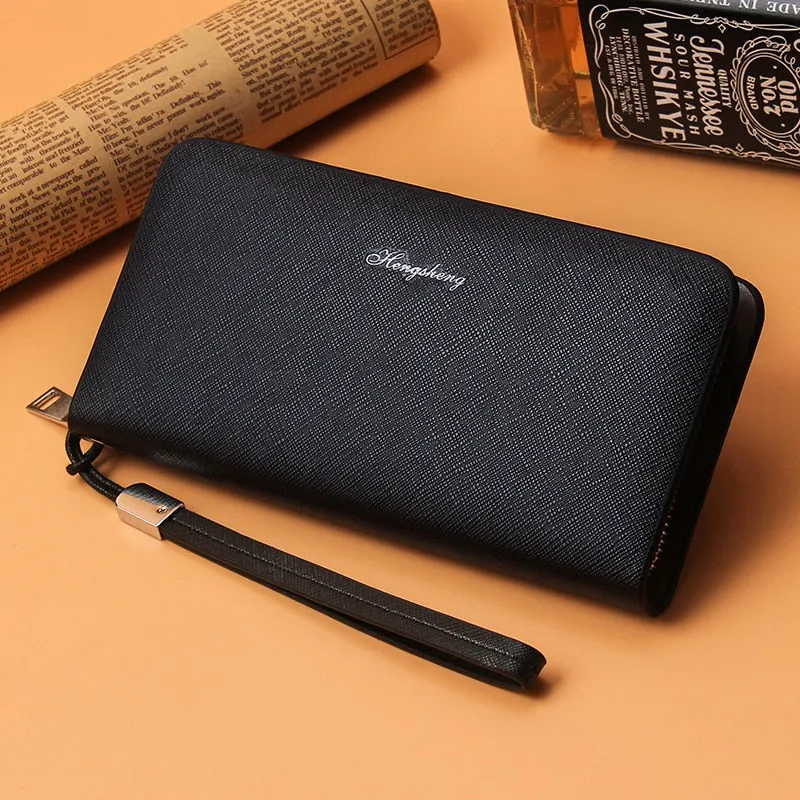 Men's Long Leather Clutch Bags