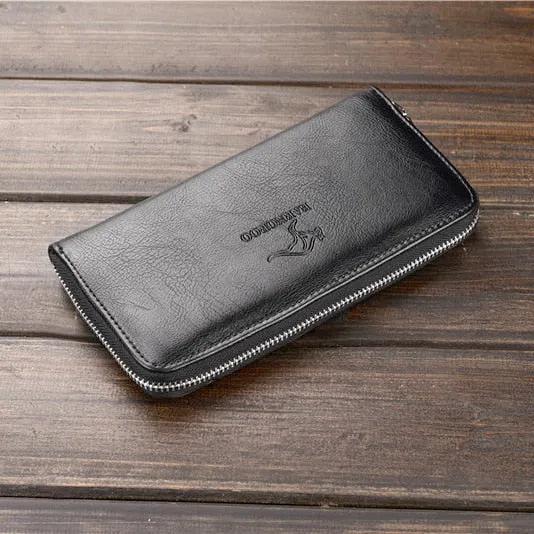Men's Long PU Leather Clutch Bags