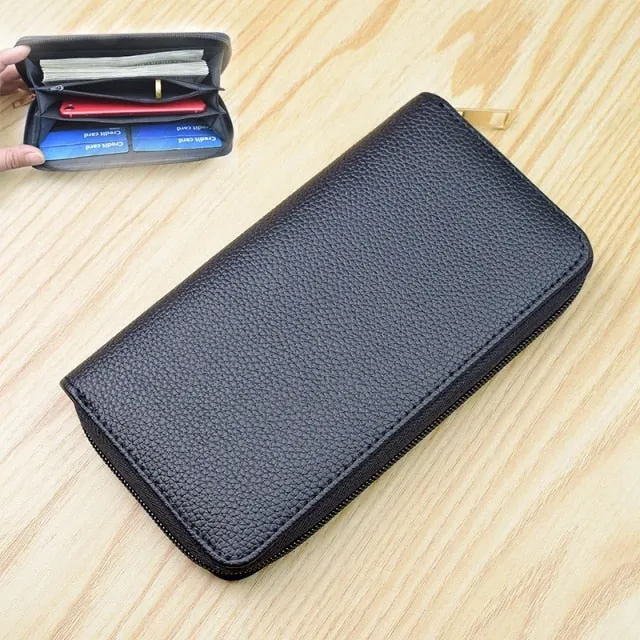 Men's Long PU Leather Clutch Bags