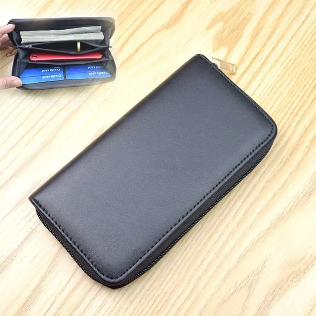 Men's Long PU Leather Clutch Bags