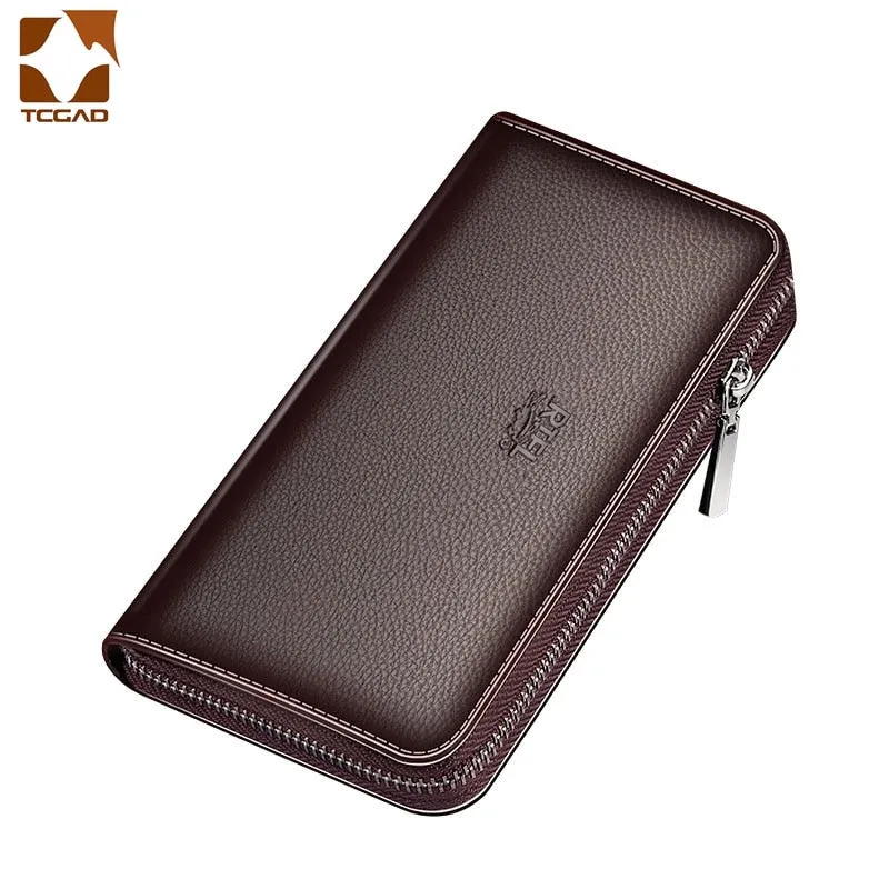 Men's Long PU Leather Clutch Bags