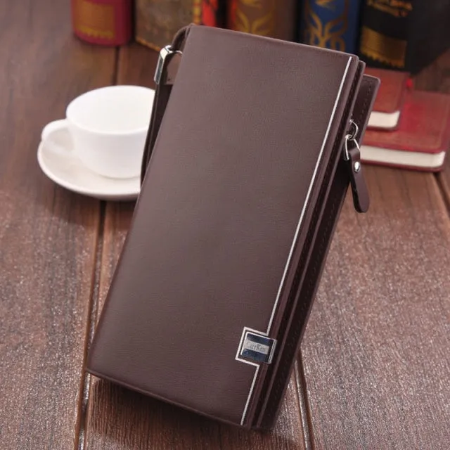 Men's Long Striped Business Clutch Bags