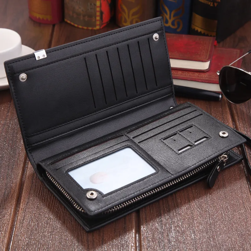 Men's Long Striped Business Clutch Bags