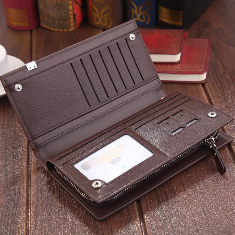 Men's Long Striped Business Clutch Bags