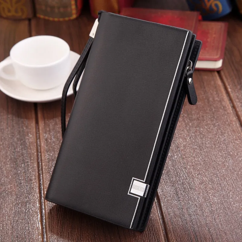 Men's Long Striped Business Clutch Bags