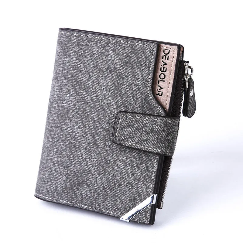 Men's Mid-length Retro Canvas Pattern Male Men's Wallets