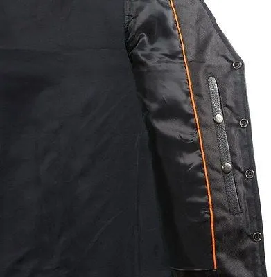 MEN'S MOTORCYCLE CLUB LACE SIDE VEST WITH 2 GUN POCKETS WITH FRONT SNAP BUTTONS
