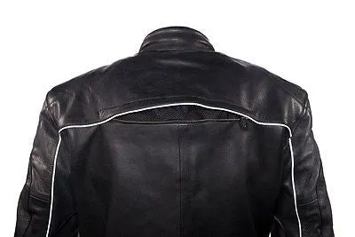 Men's Motorcycle High Visibility Scoter leather jacket very soft leather