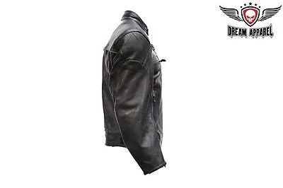 Men's Motorcycle High Visibility Scoter leather jacket very soft leather