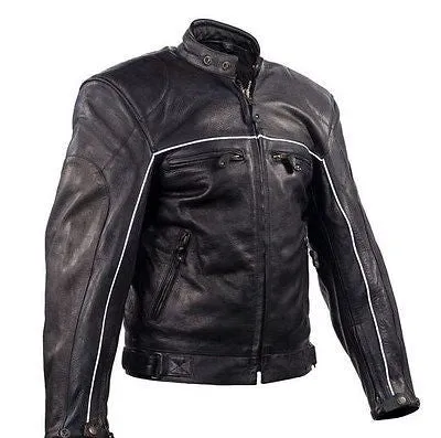 Men's Motorcycle High Visibility Scoter leather jacket very soft leather