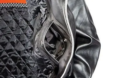 Men's Motorcycle Side lace police style leather jacket Live to ride embossed back