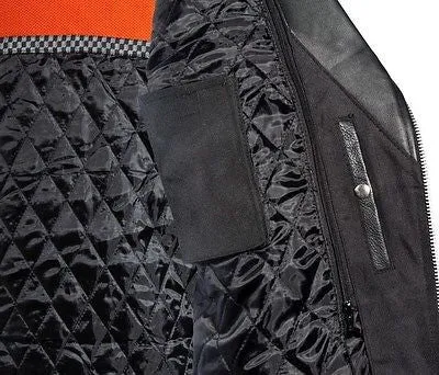 Men's Motorcycle Side lace police style leather jacket Live to ride embossed back