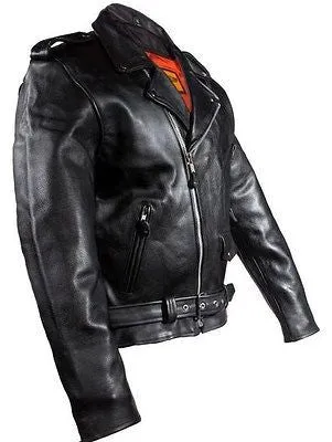 Men's Motorcycle Side lace police style leather jacket Live to ride embossed back