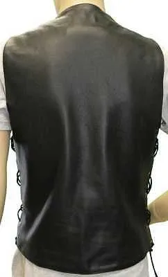 MEN'S MOTORCYCLE SIDE LACE VEST WITH 2 GUN POCKETS