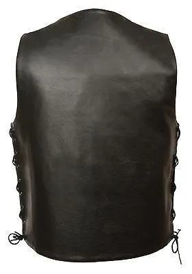 MEN'S MOTORCYCLE SIDE LACE VEST WITH 2 GUN POCKETS