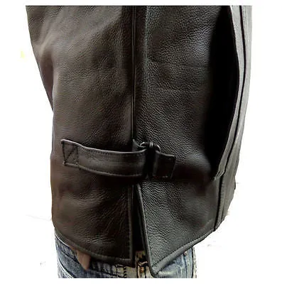 Men's Motorcycle Son of Anarchy Shirt Collar Leather Vest