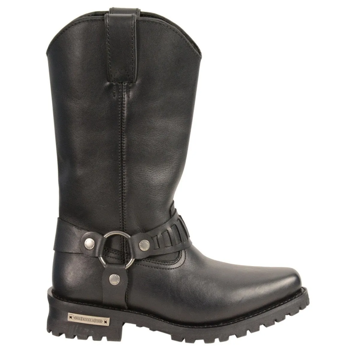 Men's Motorcycle Waterproof J Toe Harness Cowboy Leather boot