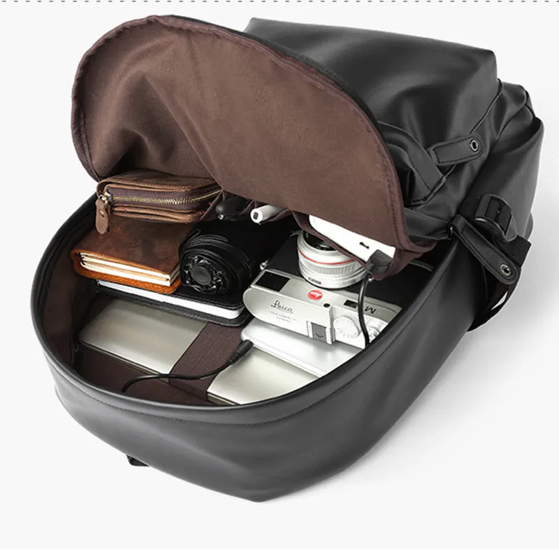 Men's New Fashion Trendy Green Leather Backpacks