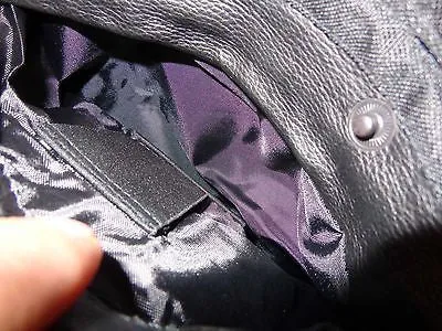 MEN'S REFLECTIVE MOTORCYCLE SCOOTER LEATHER JACKET 2 GUN POCKETS NAKED SKIN