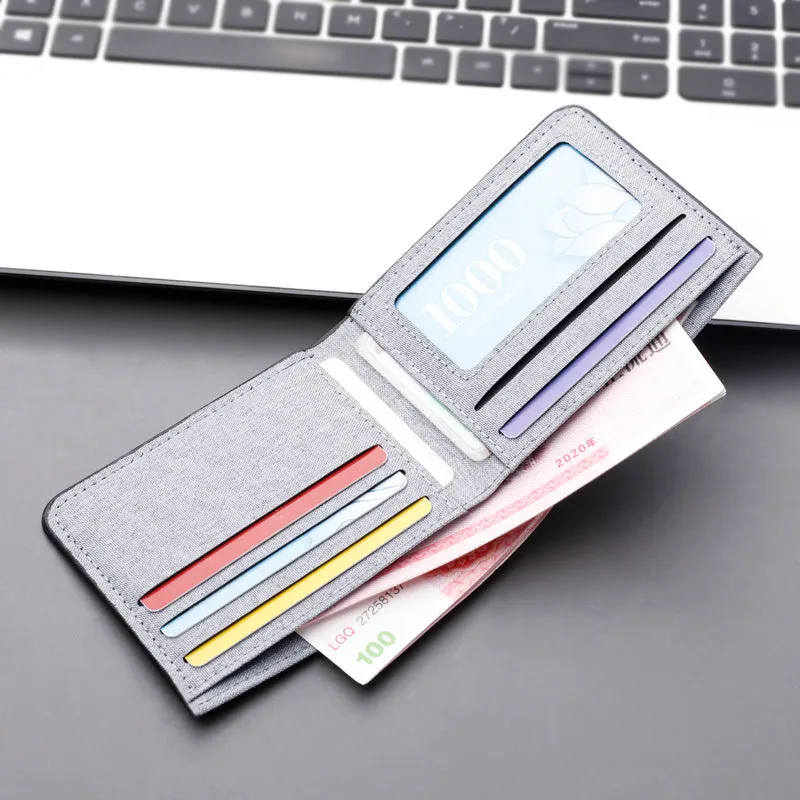 Men's Short Canvas Multiple Slots Can Hold Men's Wallets