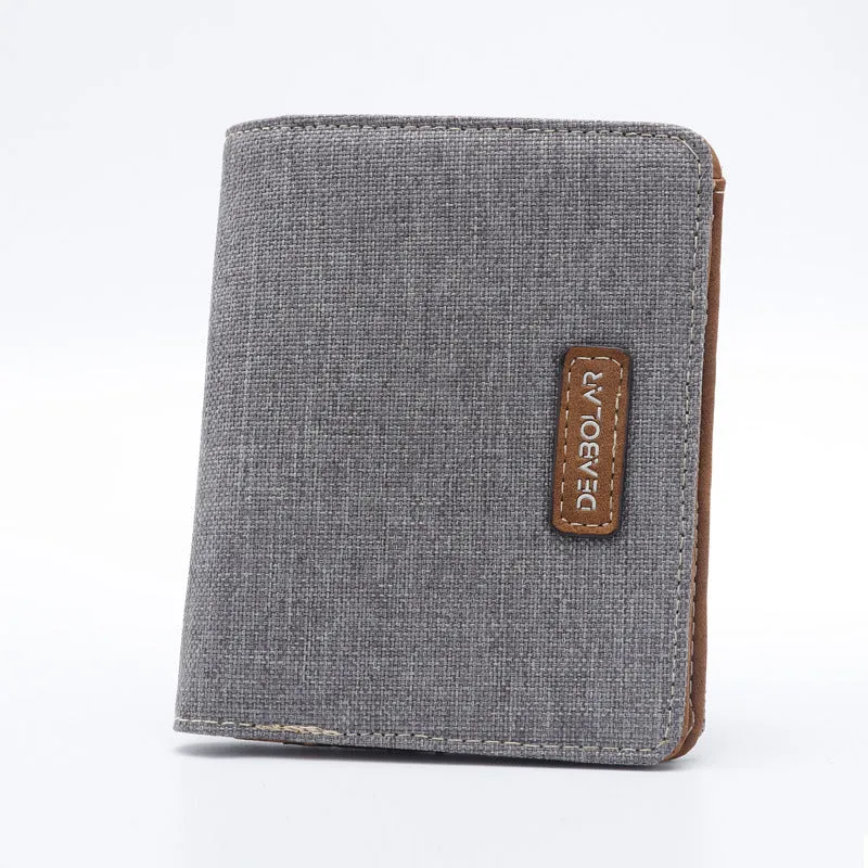 Men's Short Version Canvas Horizontal Simple Fashion Men's Wallets