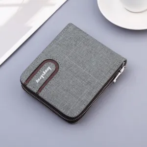 Men's Short Zipper Canvas Usd Multiple Slots Men's Wallets