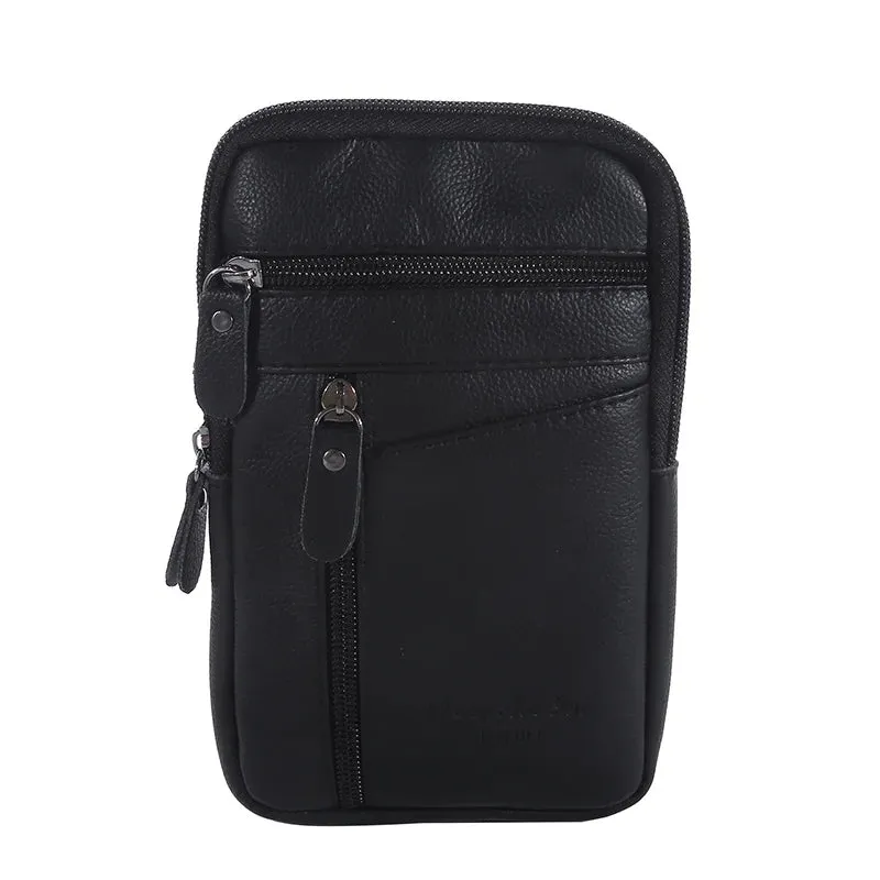 Men'S Shoulder Bag Multi-Function Leather Messenger Bag Casual Crossbody Bags High Quality Male Purse Phone Men'S Chest Pack