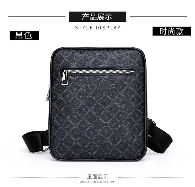 Men's Small Bag Handbag Business Style PU Leather Male Crossbody Boy Messenger Purse Vintage Pattern Designer Man Shoulder Bags