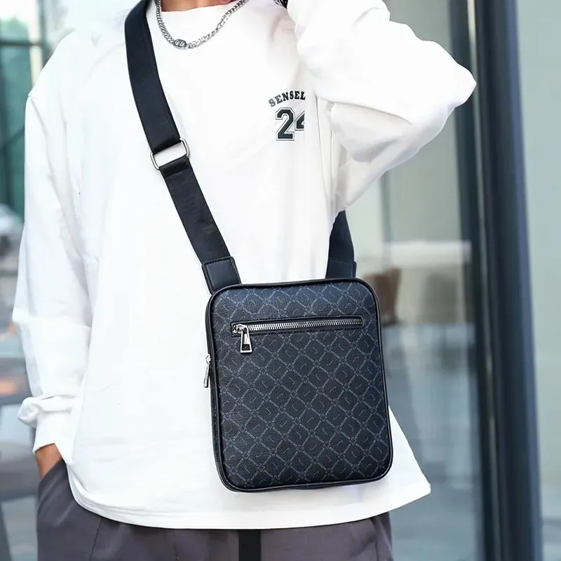 Men's Small Bag Handbag Business Style PU Leather Male Crossbody Boy Messenger Purse Vintage Pattern Designer Man Shoulder Bags